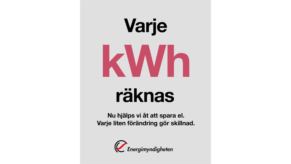  kampanj för att spara el med texten varje kWh räknas